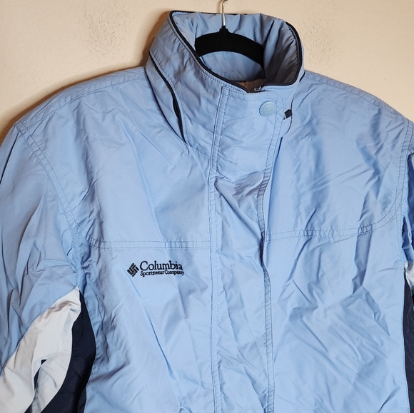 Columbia Insulated Light Blue Winter Jacket Coat Women's Medium Packable Hood - Picture 8 of 15